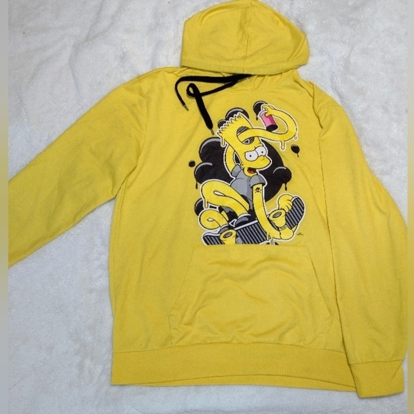 The Simpsons Bart Simpson EAT MY SHORTS Mens L Hoodie Sweater Pull Over Rare HTF - Picture 2 of 10